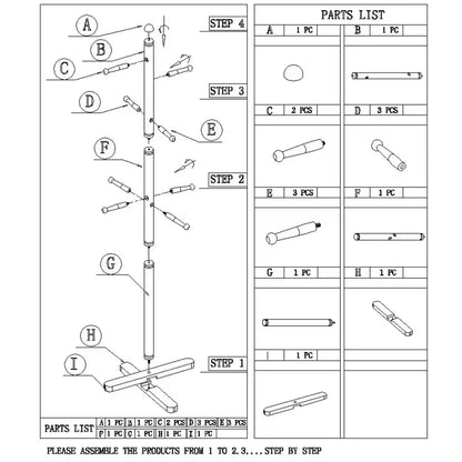 8-Hook Kid'S Coat Rack in Pink