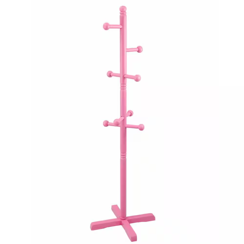 8-Hook Kid'S Coat Rack in Pink