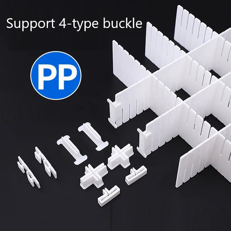 5Pcs Adjustable Drawer Divider DIY Storage Shelves Household Free Combination Partition Board Makeup Sock Underwear Organizer