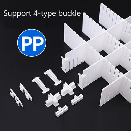 5Pcs Adjustable Drawer Divider DIY Storage Shelves Household Free Combination Partition Board Makeup Sock Underwear Organizer