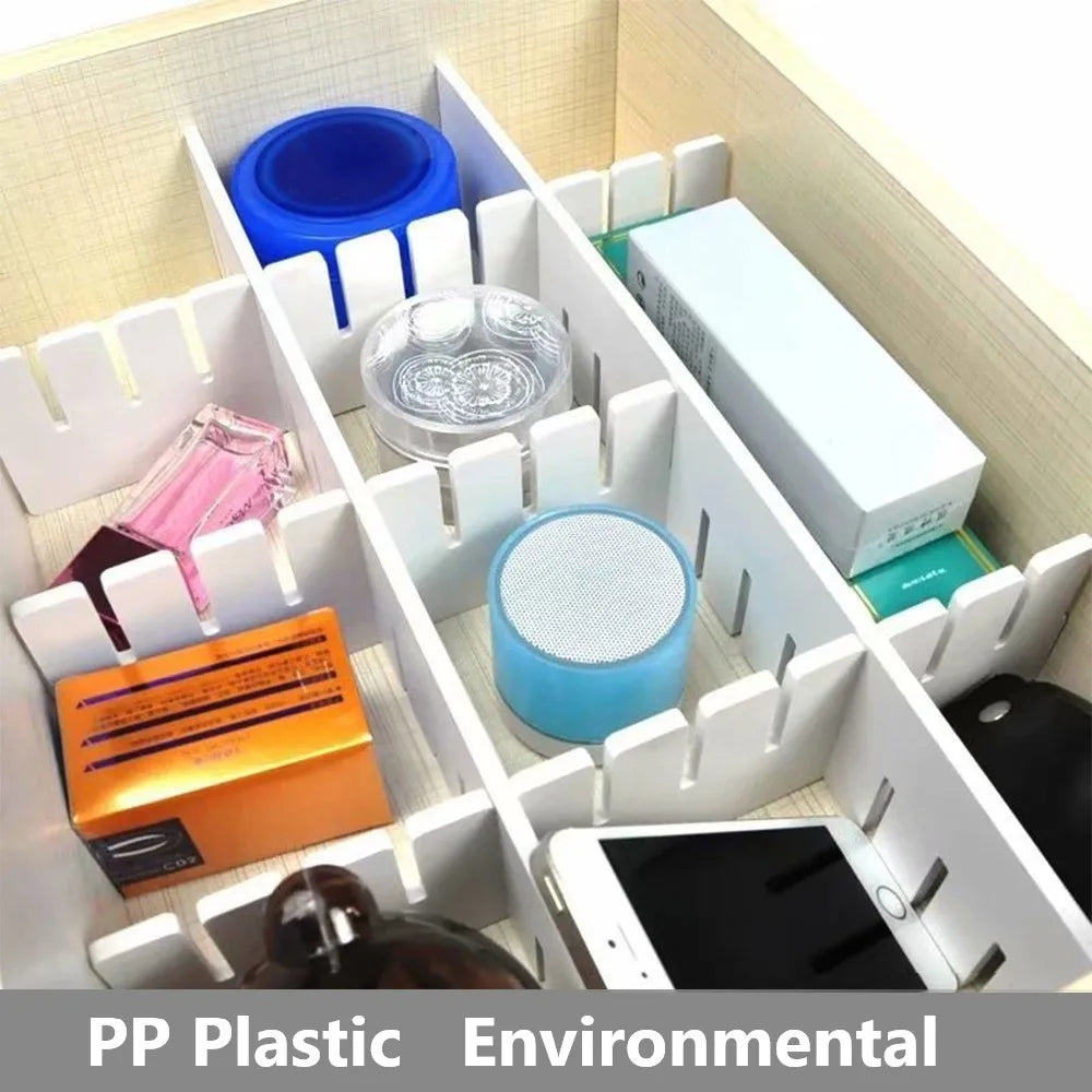 5Pcs Adjustable Drawer Divider DIY Storage Shelves Household Free Combination Partition Board Makeup Sock Underwear Organizer