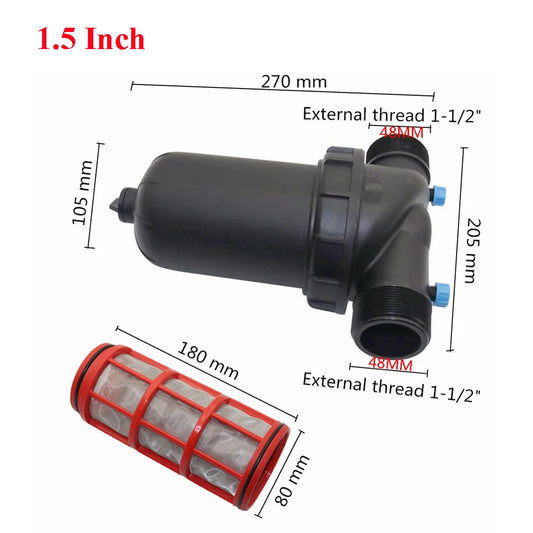 120 Mesh Screen Filter Gardening Drip Irrigation Watering Strainer Water Pump Filtering Impurities Tool 1.25" 1.5"2" Male Thread