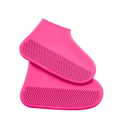 1 Pair Reusable Silicone Shoes Protectors Waterproof Shoe Cover Slip-Resistant Rubber Rain Boot Overshoes for Outdoor Rainy Days