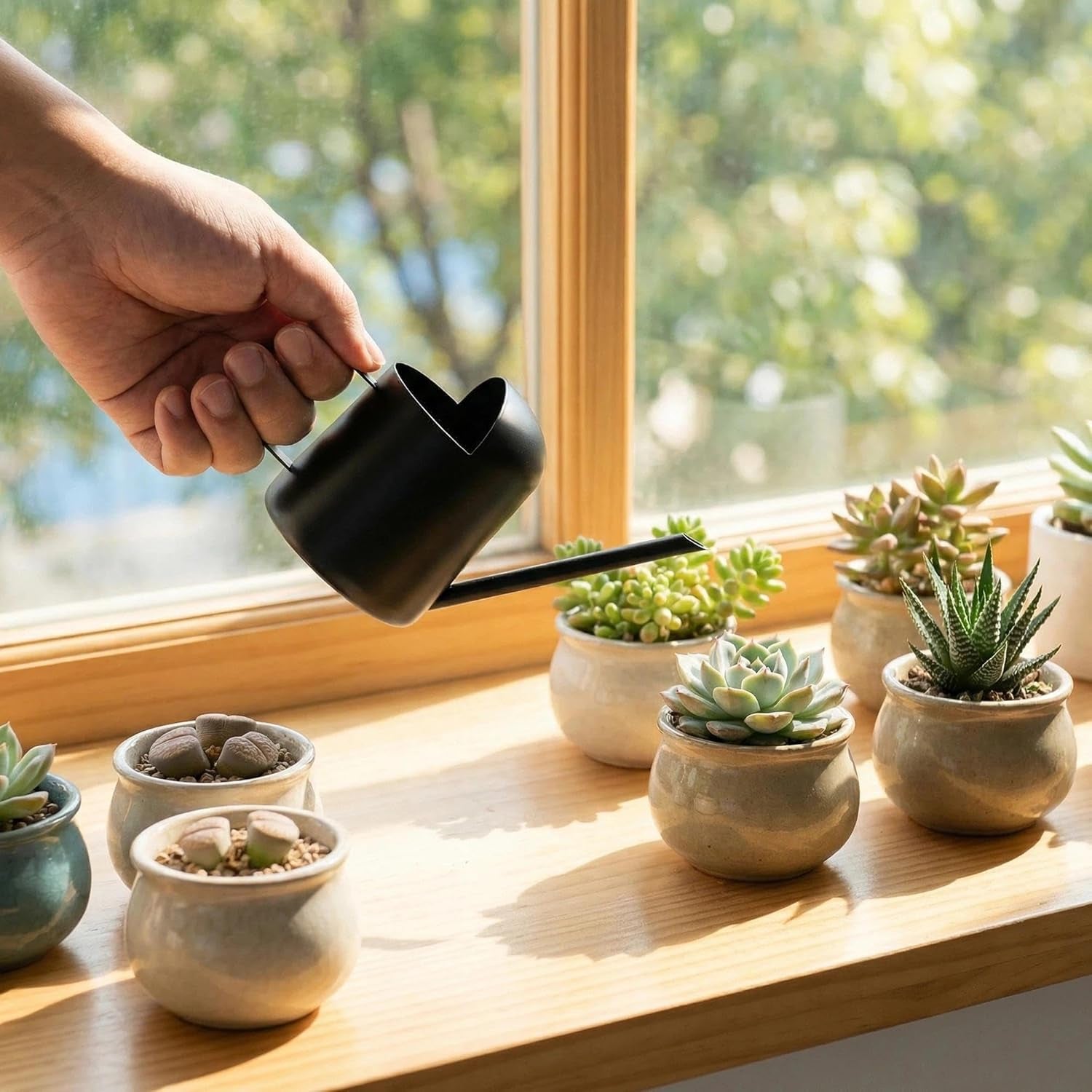 Mini Watering Can for Indoor Plants Stainless Steel Small Watering Can 11Oz/300Ml